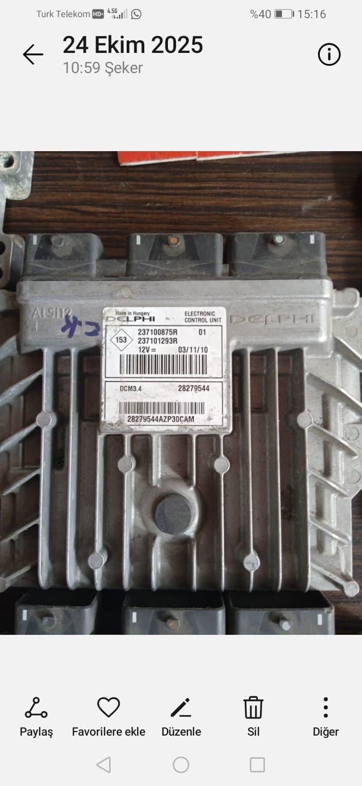 237100875R 237101293R DCM 3.4 RENAULT MOTOR BEYNİ - 237100875r 237101293 r dcm 3.4 - Görsel 1