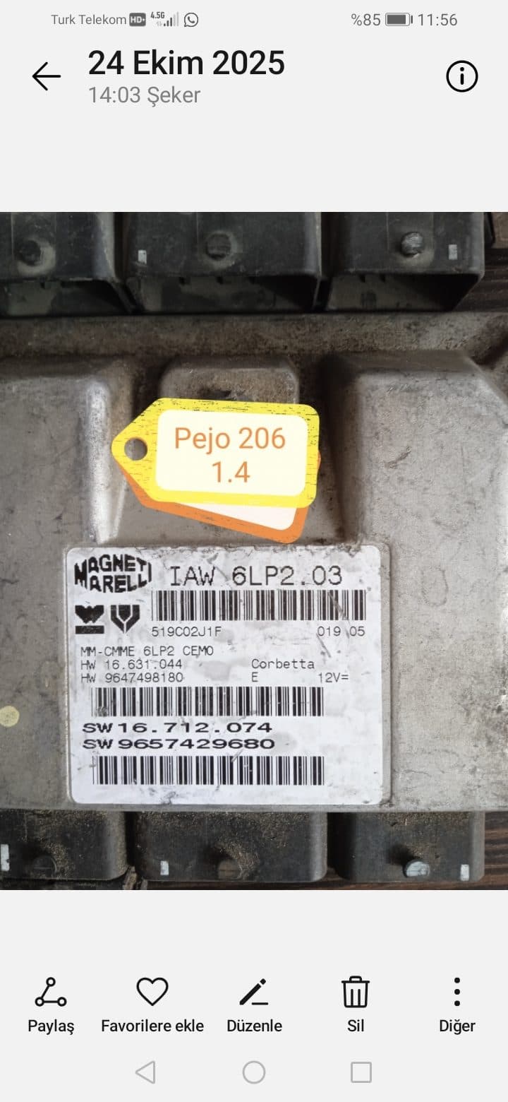 IAW 6LP2 03 9647498180 9657429680 PEUGEOT MOTOR BEYNİ - IAW 6lp2 03 9647498180 9657429680 - Görsel 1