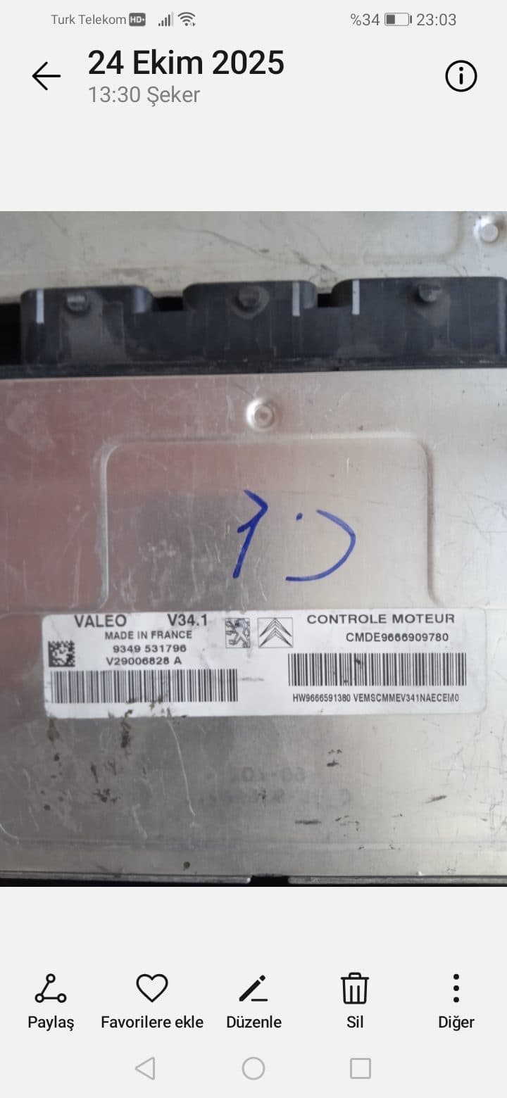 V34.1 v29006828a peugeot 207 ve citroen motor beyni - V34.1 - Görsel 1