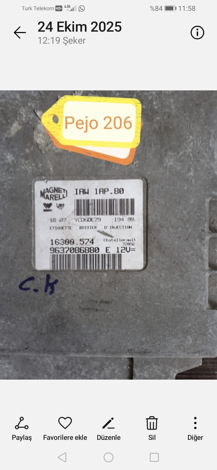 IAW 1AP 80 9637086880 PEUGEOT MOTOR BEYNİ - IAW 1AP 80 9637086880 - Görsel 1