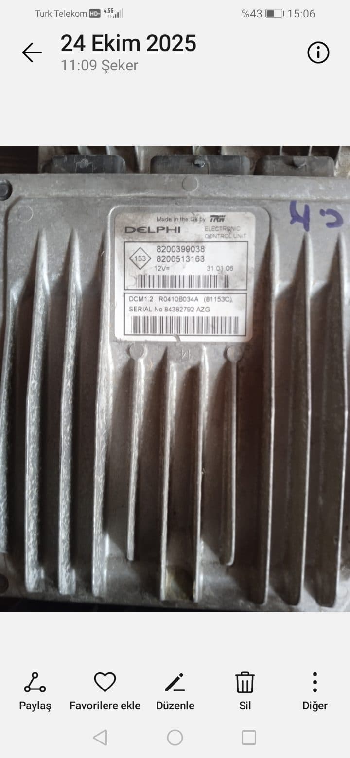 8200399038 DCM 1.2 RENAULT MOTOR BEYNİ - 8200399038 dcm 1 2 - Görsel 1