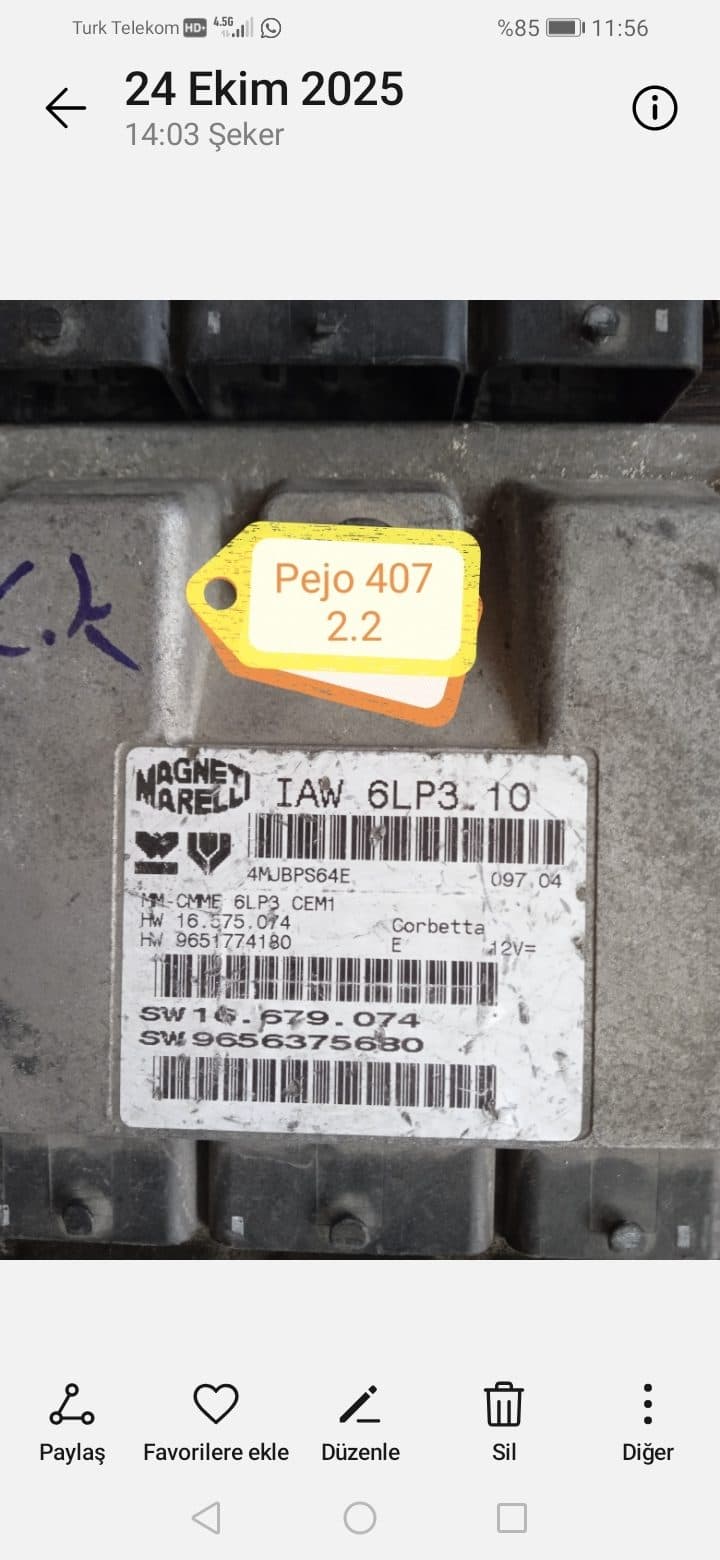 IAW 6LP3 10 9651774180 9656375680 CITROEN PEUGEOT MOTOR BEYNİ - IAW 6LP3 10 - Görsel 1