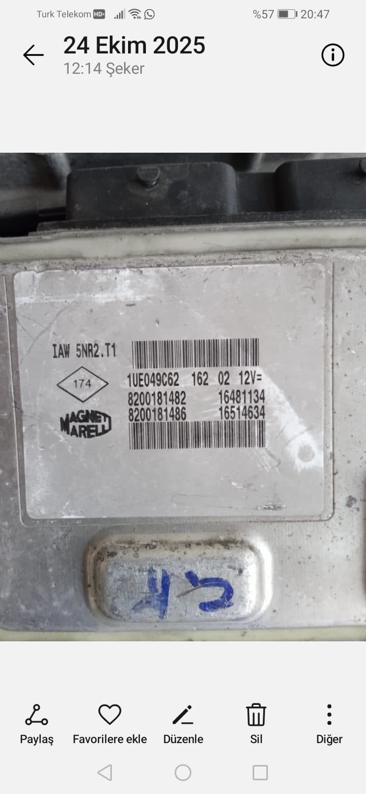 1AW 5NR2 T1 8200181482 8200181486 RENAULT CLİO 1.2 MOTOR BEYNİ - 1AW 5NR2 T1 8200181482 8200181486 - Görsel 1