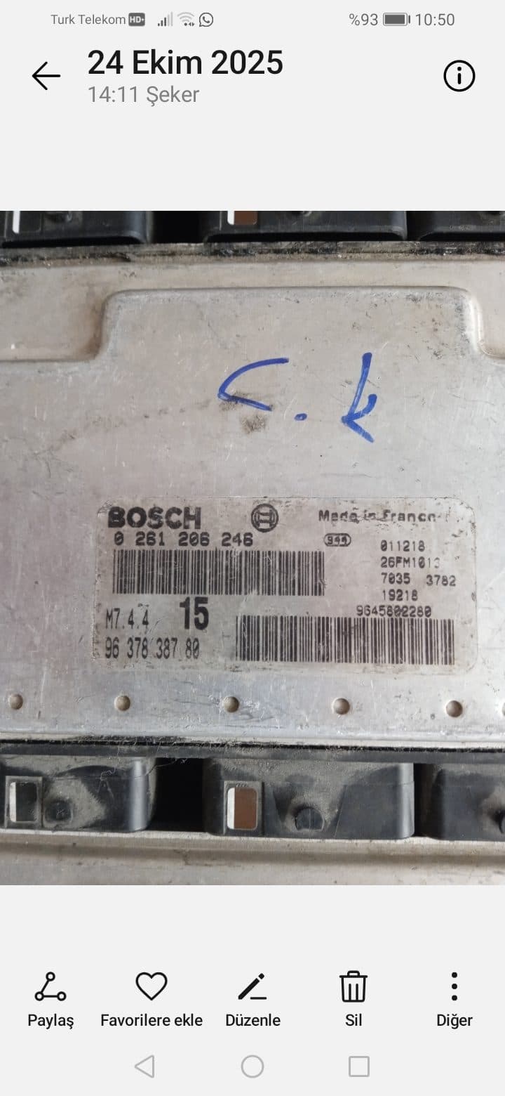 0261206246 9637838780 ME7 4.4 CITROEN PEUGEOT MOTOR BEYNİ - 0261206246 Me7 4.4 9637838780 - Görsel 1