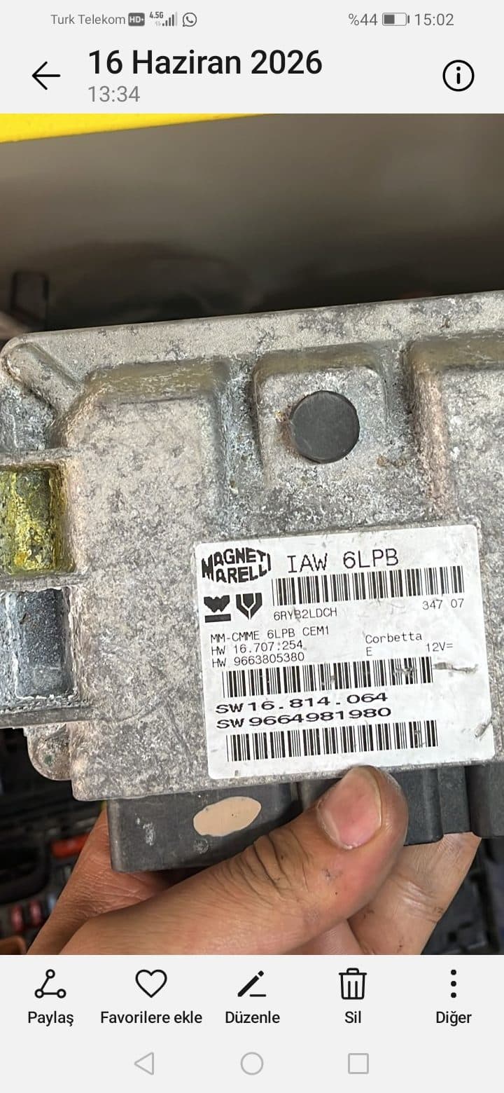 IAW 6LPB 9663805380 PEUGEOT MOTOR BEYNİ - IAW 6LPB 9663805380 - Görsel 1
