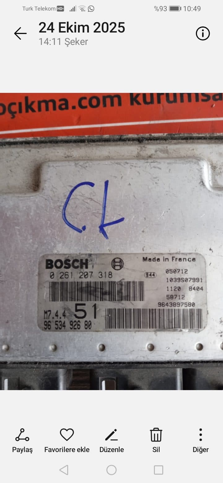 0261207318 9653492680 M7 4.4 PEUGEOT CITROEN MOTOR BEYNİ - 0261207318 M7 4.4 9653492680 - Görsel 1