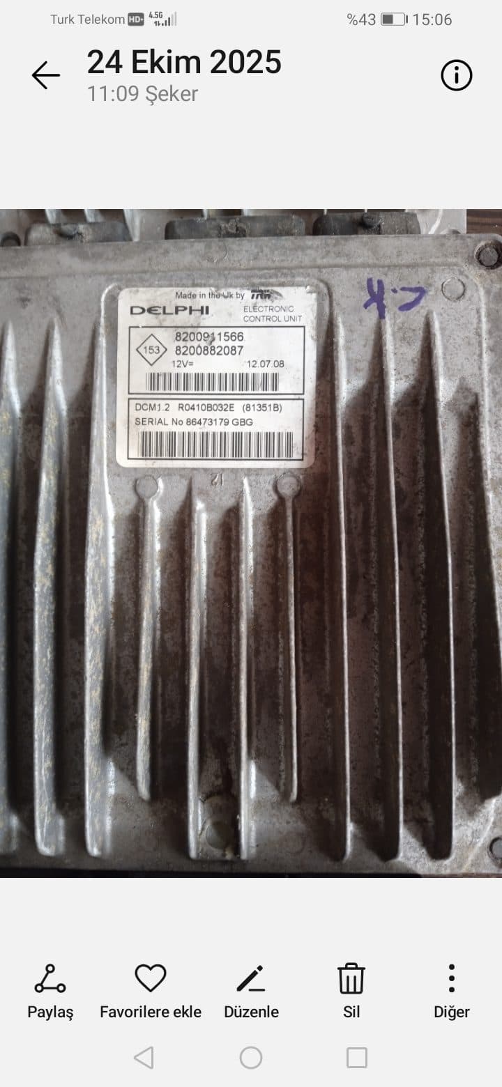 8200911566 DCM 1.2 RENAULT MOTOR BEYNİ - 8200911566 DCM 1 2 - Görsel 1