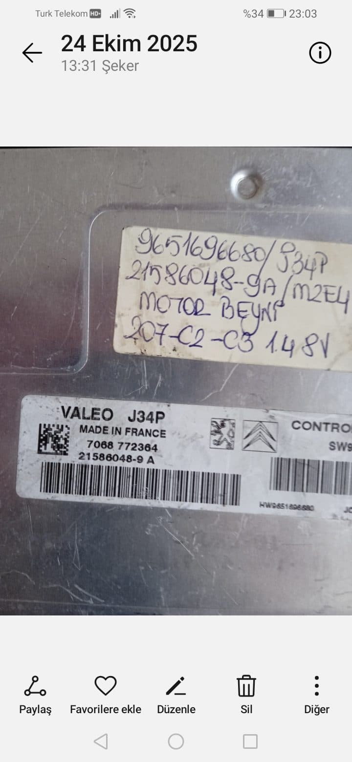 J34p 21586048 9a peugeot ve citroen motor beyni - J34p - Görsel 1