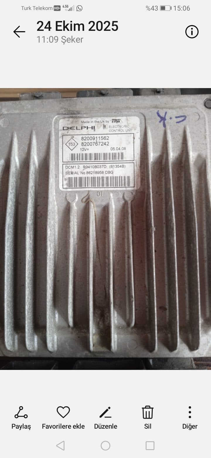 8200911562 DCM 1.2 RENAULT MOTOR BEYNİ - 8200911562 dcm 1 2 - Görsel 1