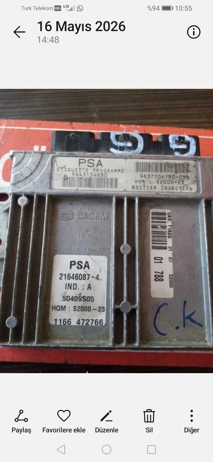 Peugeot motor beyni - 9637706228-05 - Görsel 1